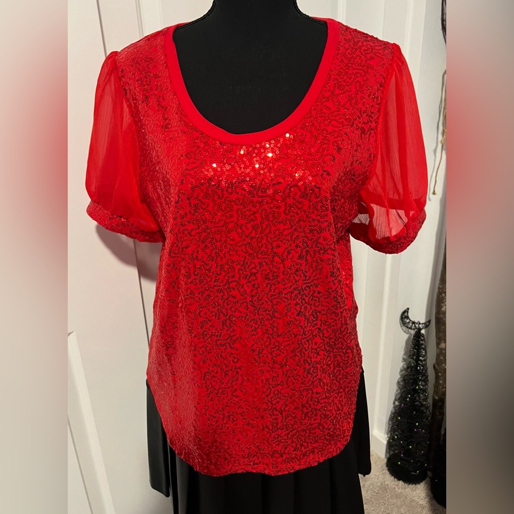 DKNY Sequin blouse Size L NWT